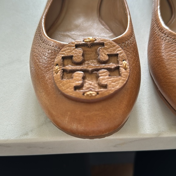 Tory Burch tan leather ballet flats size 7.5 - Picture 2 of 4